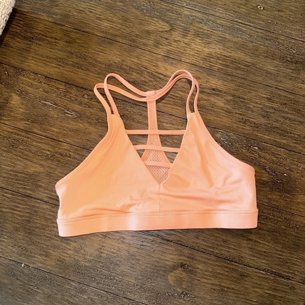 ZYIA Orange Racerback Strappy Mesh Accent Sports Bra Gym Yoga Athletic Size XL